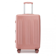 KSK2483 - Kono 28 Inch Sleek Striped Check-In Suitcase Expandable Durable ABS+PC Luggage with Four Spinner Wheels TSA Lock - Nude