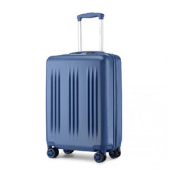 KSK2483 - Kono 20 Inch Sleek Striped Carry-On Suitcase Durable ABS+PC Luggage With Four Spinner Wheels And TSA Lock Perfect for Travel - Navy