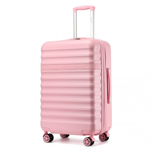 KSK2484 - Kono 28 Inch Expandable Lightweight Hard Shell ABS+PC Check-In Suitcase with TSA Lock Ideal for Extended Trips and Secure Travel - Pink