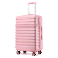 KSK2484 - Kono 28 Inch Expandable Lightweight Hard Shell ABS+PC Check-In Suitcase with TSA Lock Ideal for Extended Trips and Secure Travel - Pink