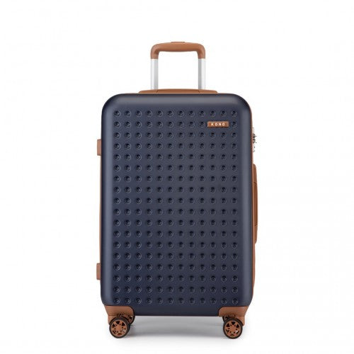 KSK2486 - Kono Stylish ABS+PC 28 Inch Polka Dot Hard Shell Suitcase With TSA Lock - Navy And Brown