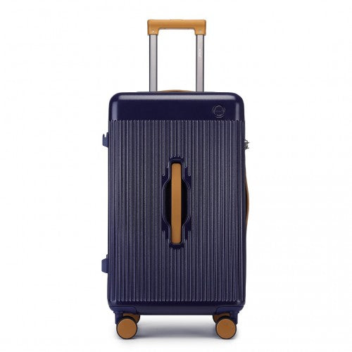 KSK2488 - Kono 24 Inch Premium Hard Shell Check-In Suitcase Durable ABS and PC with TSA Lock and Multi-Handle Design for Effortless Travel - Navy And Brown