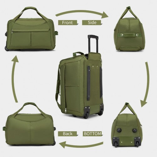 KSK2489 - Kono Durable Folding Travel Trolley Bag with Enhanced Features and Multi Compartment - Green