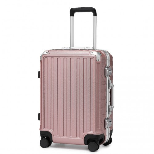 KSS2481 - Supercase Durable 20 Inch PC Hardshell Aluminum Frame Suitcase With TSA Lock - Nude