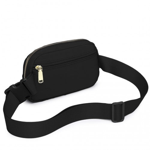 L2337 - Miss Lulu Lightweight Stylish Water-Resistant Casual Bum Bag - Black