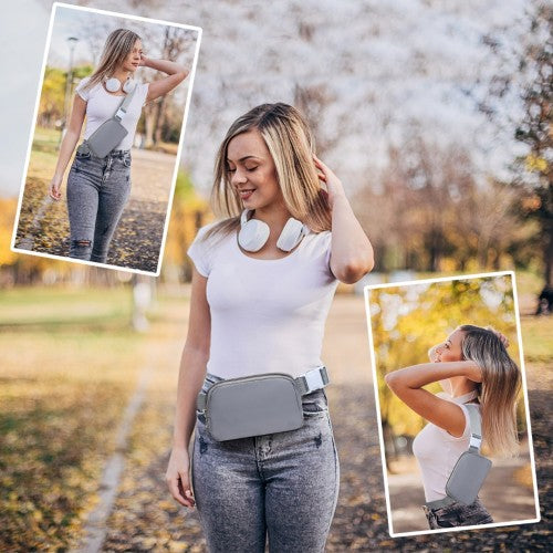 L2337 - Miss Lulu Lightweight Stylish Water-Resistant Casual Bum Bag - Grey