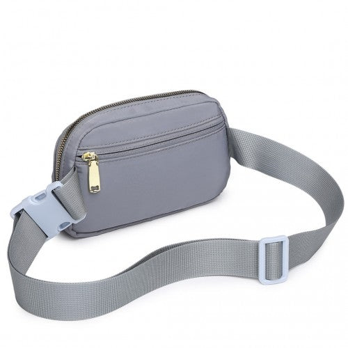 L2337 - Miss Lulu Lightweight Stylish Water-Resistant Casual Bum Bag - Grey