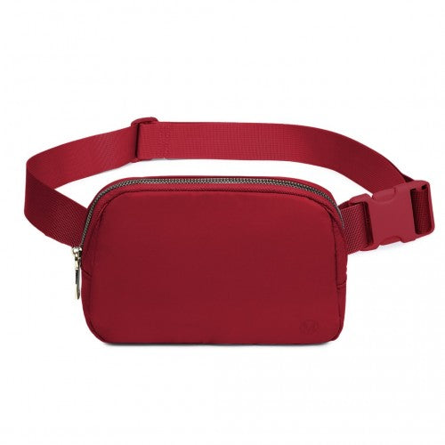 L2337 - Miss Lulu Lightweight Stylish Water-Resistant Casual Bum Bag - Burgundy