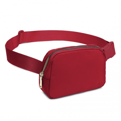 L2337 - Miss Lulu Lightweight Stylish Water-Resistant Casual Bum Bag - Burgundy