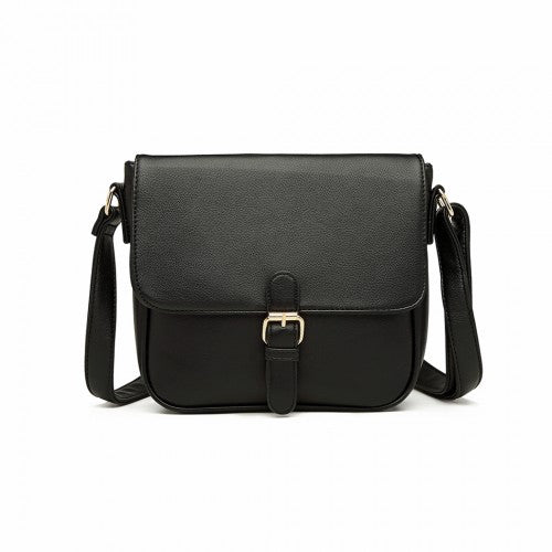 LB2003 - Miss Lulu Classic Cross Body Shoulder Bag - Black