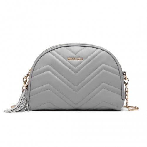 LB2236 - Miss Lulu Trendy Tassel Crossbody Bag - Grey