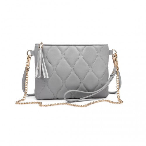 LB2247 - Miss Lulu Small PU Leather Soft Crossbody Bag - Grey