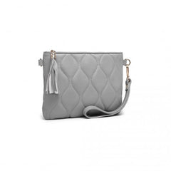 LB2247 - Miss Lulu Small PU Leather Soft Crossbody Bag - Grey