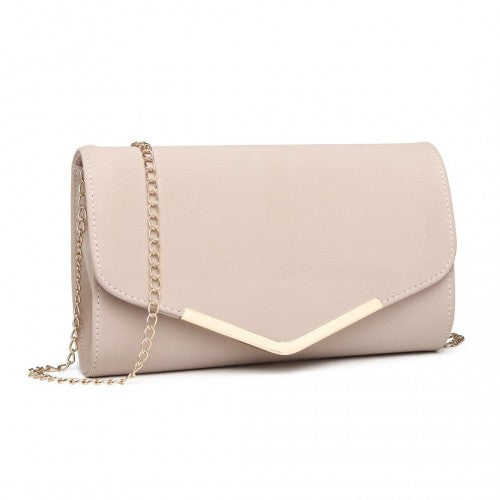 LH1756 - Miss Lulu Leather Look Envelope Clutch Bag - Pink