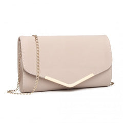 LH1756 - Miss Lulu Leather Look Envelope Clutch Bag - Pink