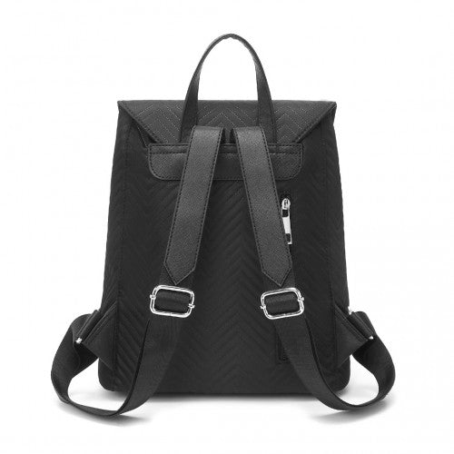 LH2358 - Miss Lulu Lightweight And Elegant Daily Backpack - Black