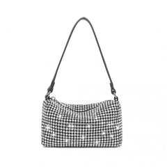 LH2407 - Miss Lulu Luxurious Rhinestone Crystal Evening Handbag - Silver