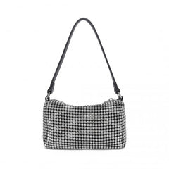 LH2407 - Miss Lulu Luxurious Rhinestone Crystal Evening Handbag - Silver