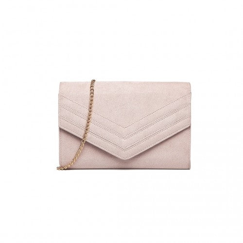 LP1963 - MISS LULU CHEVRON ENVELOPE CLUTCH BAG - PINK