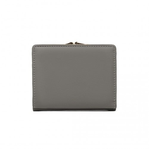 LP2335 - Miss Lulu PU Leather Half-Circle Petal Clasp Wallet - Grey