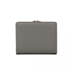 LP2335 - Miss Lulu PU Leather Half-Circle Petal Clasp Wallet - Grey