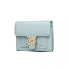 LP2336 - Miss Lulu PU Leather Leaf-Shaped Round Clasp Wallet - Blue