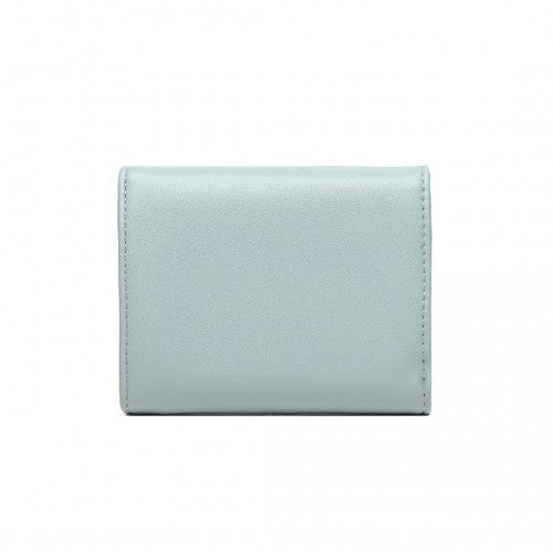 LP2336 - Miss Lulu PU Leather Leaf-Shaped Round Clasp Wallet - Blue