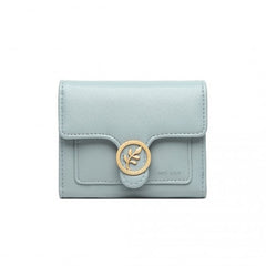 LP2336 - Miss Lulu PU Leather Leaf-Shaped Round Clasp Wallet - Blue