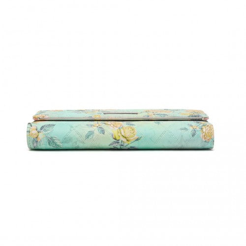 LP2353F - Miss Lulu Ladies' Flower Printed PU Leather Long Purse - Green