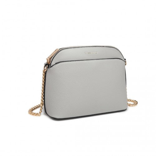 LT2101 - Miss Lulu Cross-Body Sleek Handbag - Grey