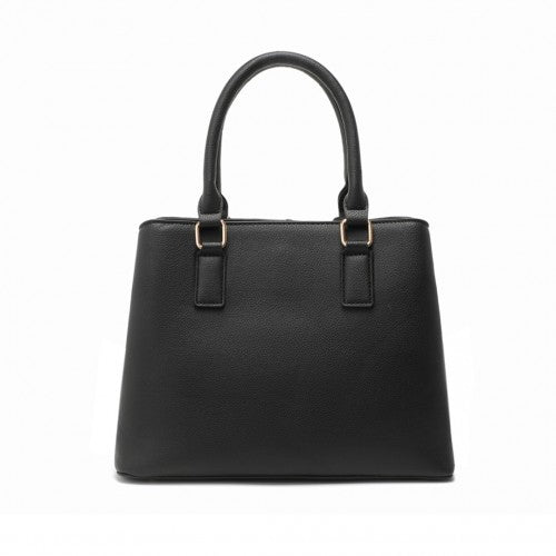 LT2352 - Miss Lulu Modern Elegance PU Leather Lady's Tote - Black