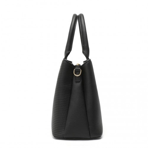 LT2352 - Miss Lulu Modern Elegance PU Leather Lady's Tote - Black