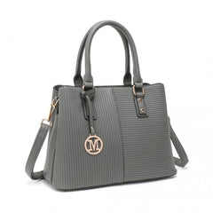 LT2352 - Miss Lulu Modern Elegance PU Leather Lady's Tote - Grey