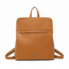 LT2354 - Miss Lulu Chic Minimalist PU Leather Backpack - Brown