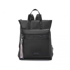 LT2355 - Miss Lulu Signature Style Backpack With Unique Details - Black