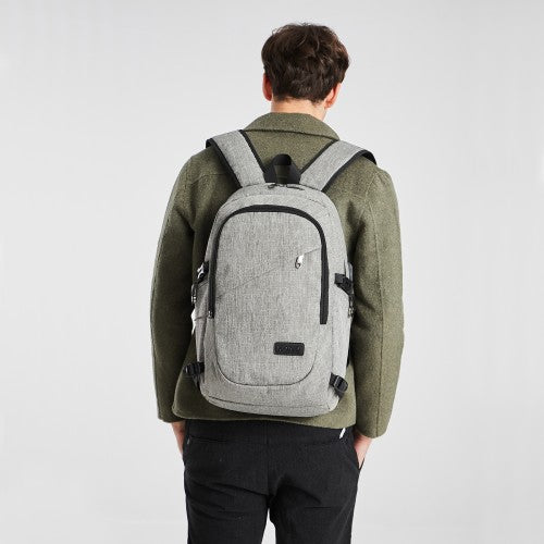 E6715 - Kono Business Laptop Backpack with USB Charging Port - Grey