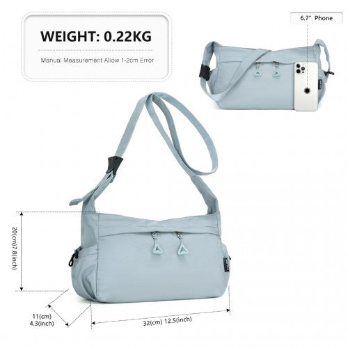 MSM2424 - Miss Lulu Ultra-Light Water-Resistant Urban Casual Commuter Crossbody Bag - Blue