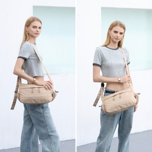 MSM2424 - Miss Lulu Ultra-Light Water-Resistant Urban Casual Commuter Crossbody Bag - Khaki