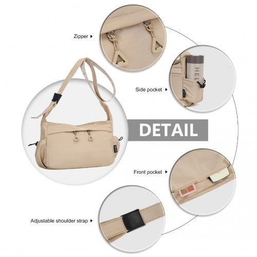 MSM2424 - Miss Lulu Ultra-Light Water-Resistant Urban Casual Commuter Crossbody Bag - Khaki