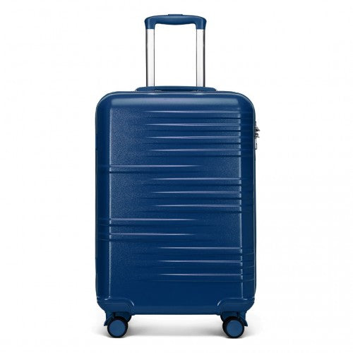 K2391L - British Traveller 20 Inch Durable Polycarbonate and ABS Hard Shell Suitcase With TSA Lock - Navy