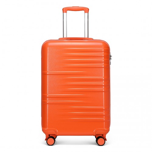 K2391L - British Traveller 20 Inch Durable Polycarbonate and ABS Hard Shell Suitcase With TSA Lock - Orange