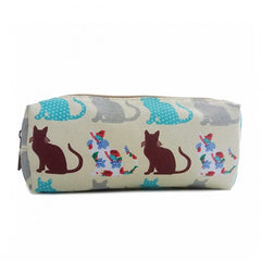 PC-CT - Miss Lulu Canvas Pencil Case Cat Beige