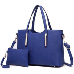 S1719 - Miss Lulu Pu Leather Handbag & Purse - Navy