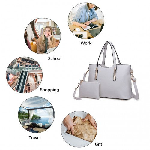 S1719 - Miss Lulu Pu Leather Handbag & Purse - White