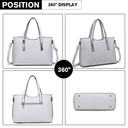 S1719 - Miss Lulu Pu Leather Handbag & Purse - White