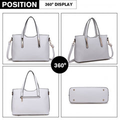 S1719 - Miss Lulu Pu Leather Handbag & Purse - White