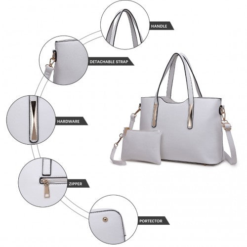 S1719 - Miss Lulu Pu Leather Handbag & Purse - White