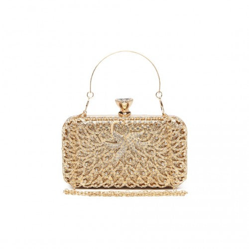 S2227 - Miss Lulu Sparkling Classical Women Clutch Purse Evening Bag - Gold