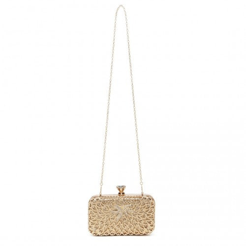 S2227 - Miss Lulu Sparkling Classical Women Clutch Purse Evening Bag - Gold