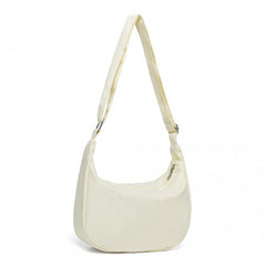 S2314 - Water-resistant Portable Crescent Shoulder Cross Body Bag - Beige